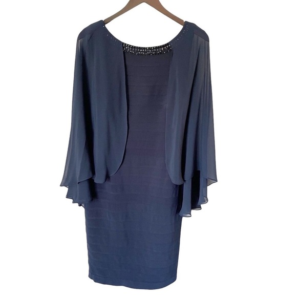 NWT ADRIANNA PAPELL Mother Of The Bride Dress size 6 Eclipse - Picture 2 of 6